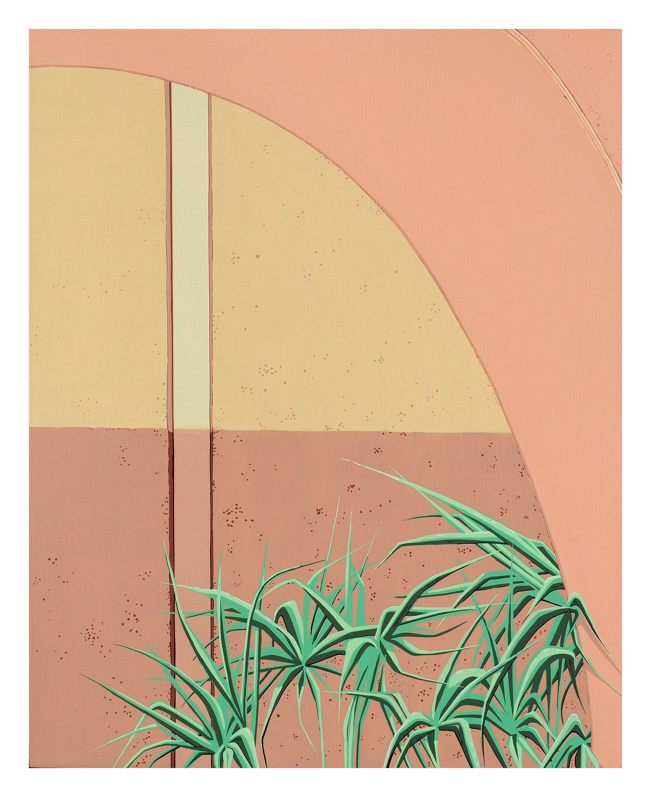  Palm in Balboa, 2023 gouache and graphite on wood panel  16x20 inches 