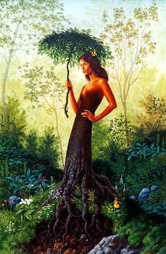 Treelady , 1998, oil on panel, 25 x 16 inches, private collection (copyright Steven Kenny)