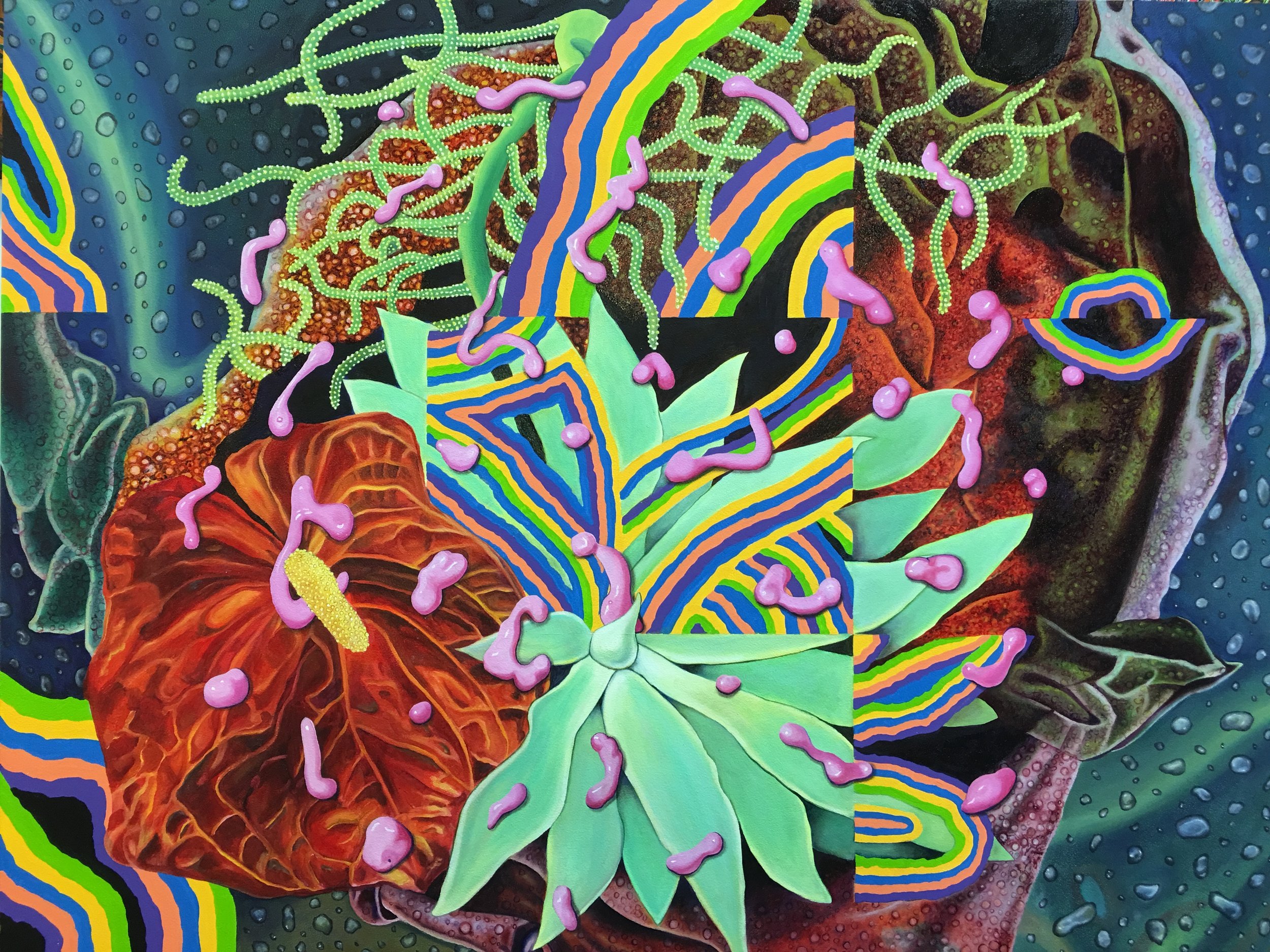 Titile: Flora Imaginarium Size: 30 x 40" Medium: Oil over Acrylic on Panel 2017