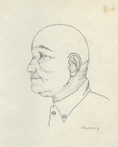 Old Man , 1972, pencil on paper