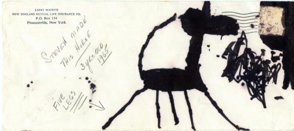 My oldest surviving drawing with helpful explanatory notes added by my mother.