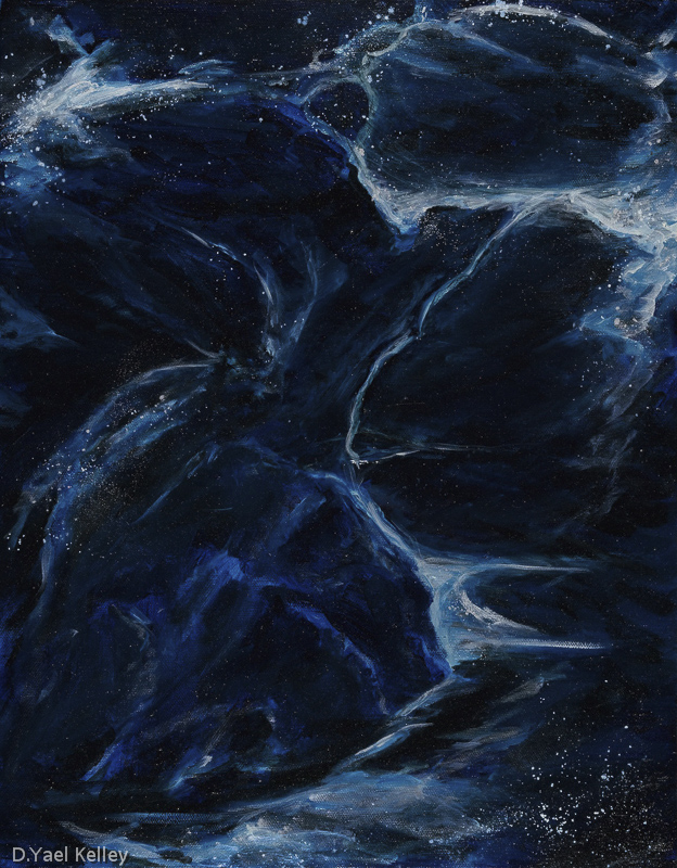 Night Ravens Flight - oil 14" x 18" 2015 
