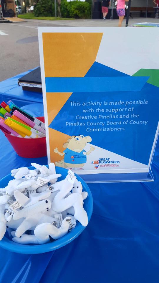 Kids received new backpacks at Care Fair and at one Great Ex art station they were able to decorate a cool critter backpack hanger! 