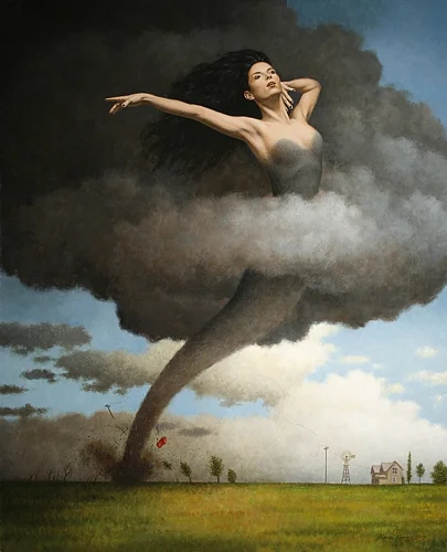 The Tornado , 2017, oil on canvas, 32 x 26 inches
