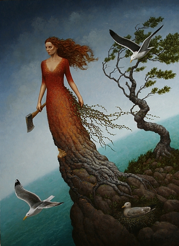 The Edge , 2017, oil on linen, 30 x 22 inches