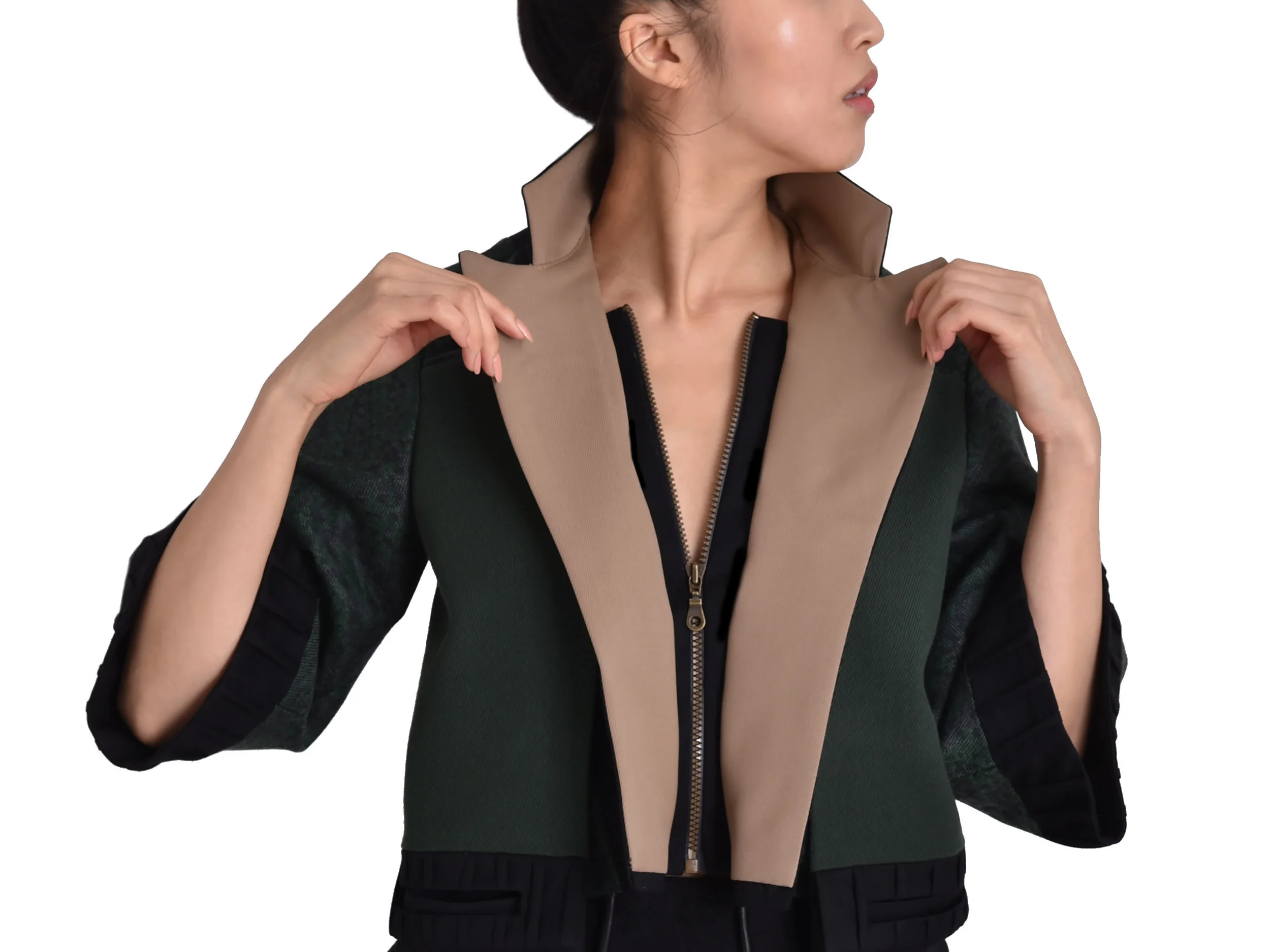 jacket with box pleat detail