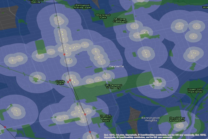 Euclidean distance (bird's eye view)