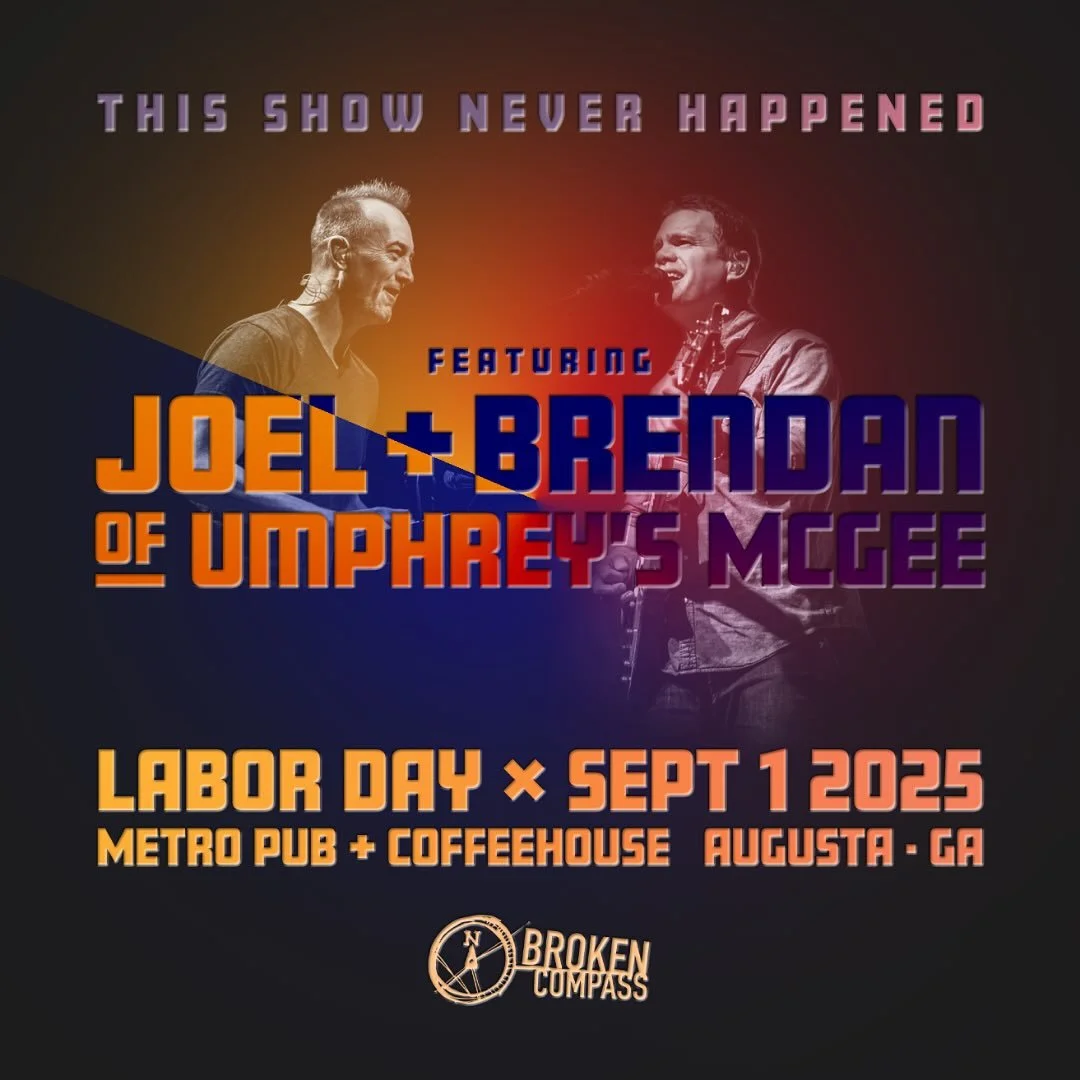 Tonight! Joel &amp; Brendan from Umphrey&rsquo;s McGee at Metro Pub &amp; Coffeehouse in downtown Augusta, GA. Doors at 6, Show at 7pm. A few tickets still remain at http://thisshowneverhappened.eventbrite.com