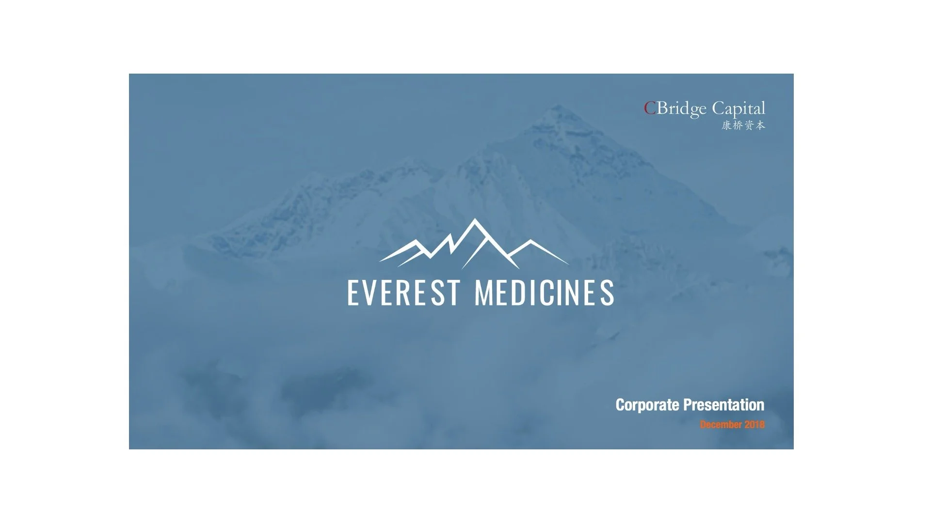 Bridge Capital's Investment Powerpoint Deck for Everest Medicines