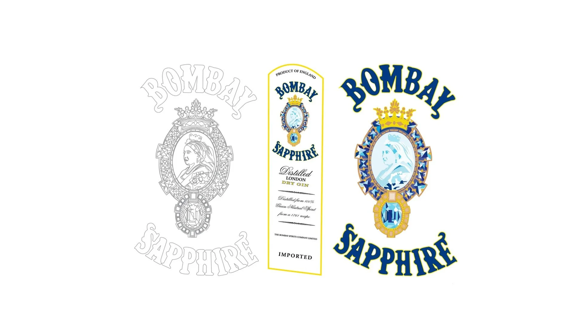 Bombay Sapphire Label Rendering > Illustration