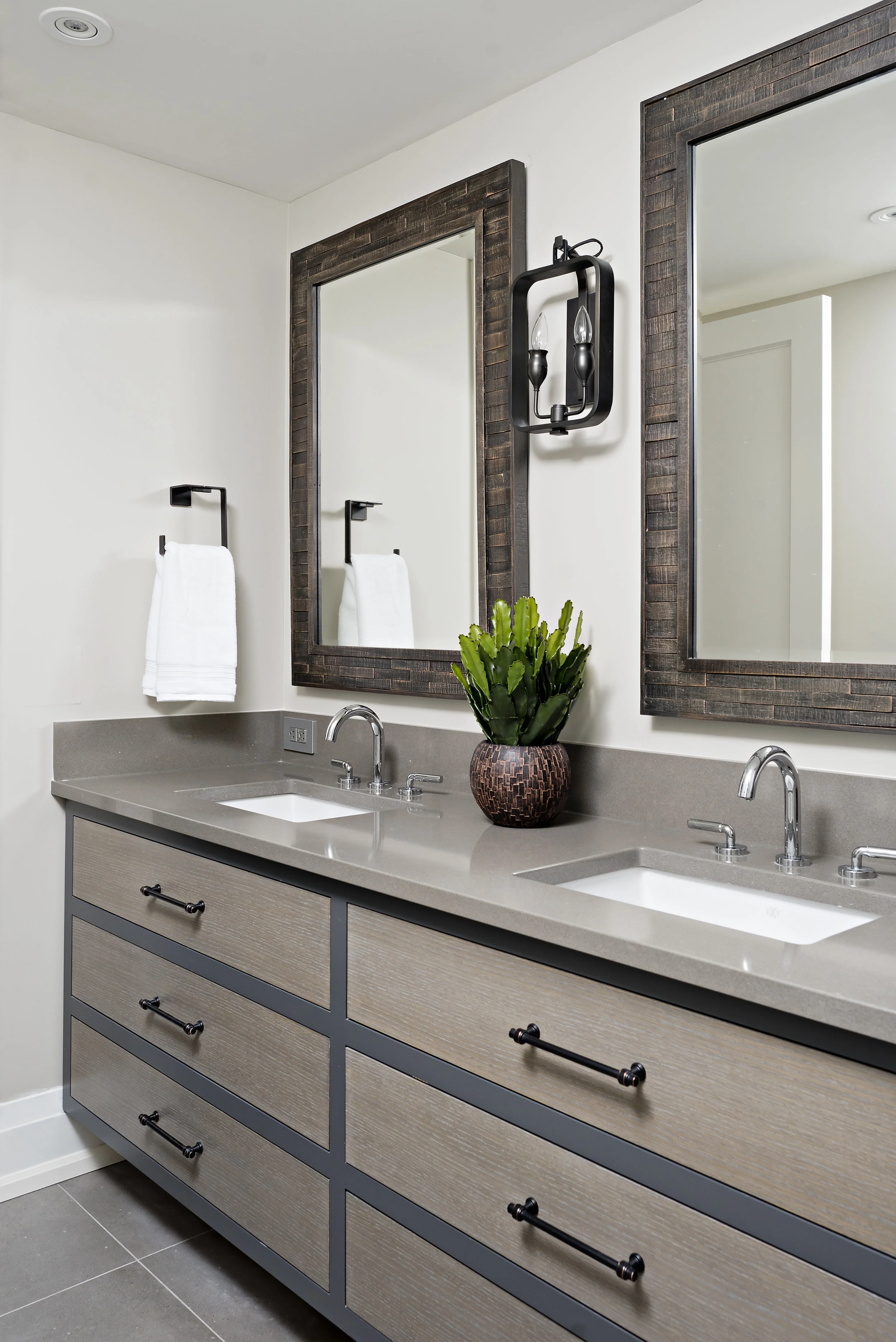 Interior Designer Pizzale Design Fresh Dual Bathroom Vanity Quartz Countertop Wood Cabinets.jpg