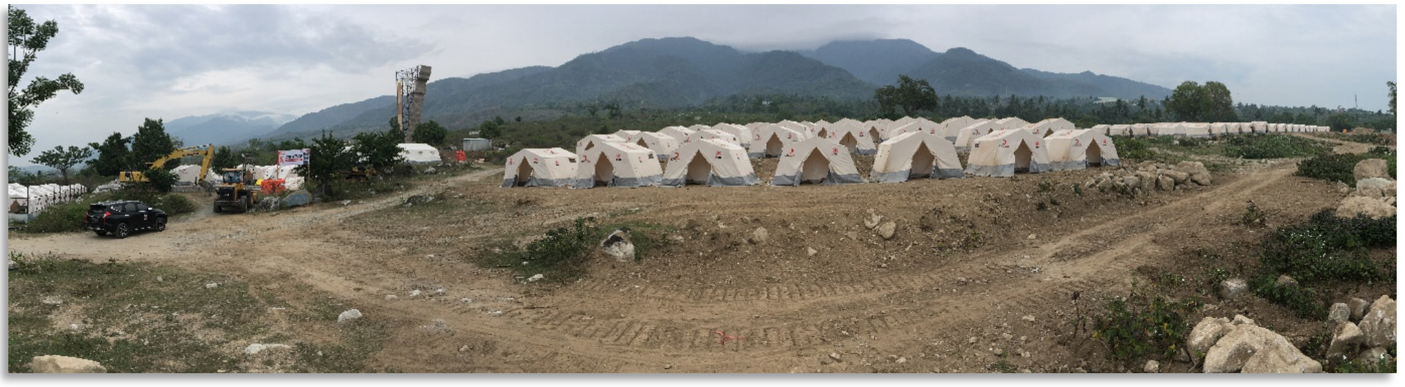 The site pictured above required the removal of large rocks and leveling of the site to accommodate 240 family tents.