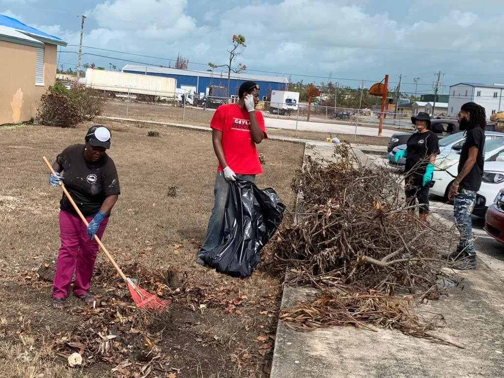 GER3 Recovery Team ensuring the school grounds are clean and safe for children to return