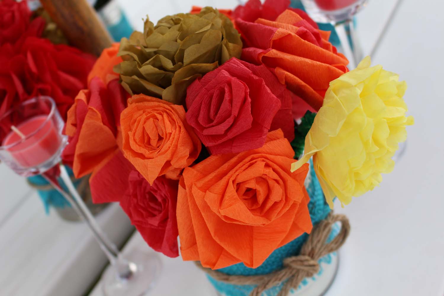 Tissue Paper Flower Centerpieces