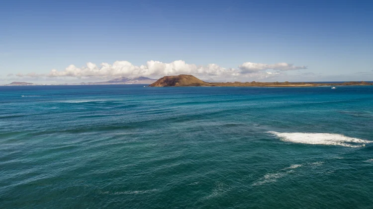 Open ocean toward Isla de Lobos in the Canary Islands