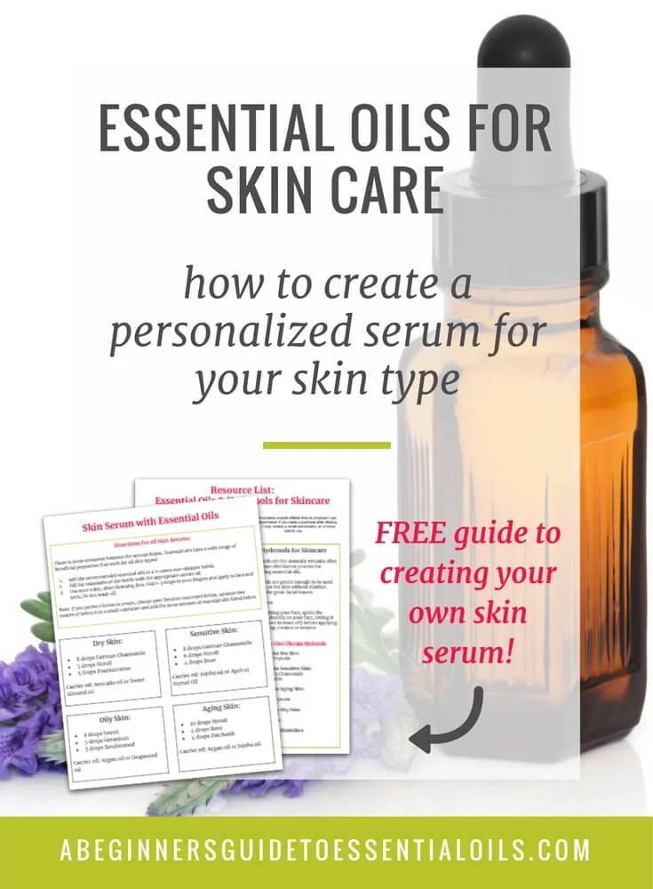 Essential oils are a great addition to your skin care regimen. Learn how to create your own personalized skin serum recipe and discover how easy it is to use essential oils for skin care - for all skin types!