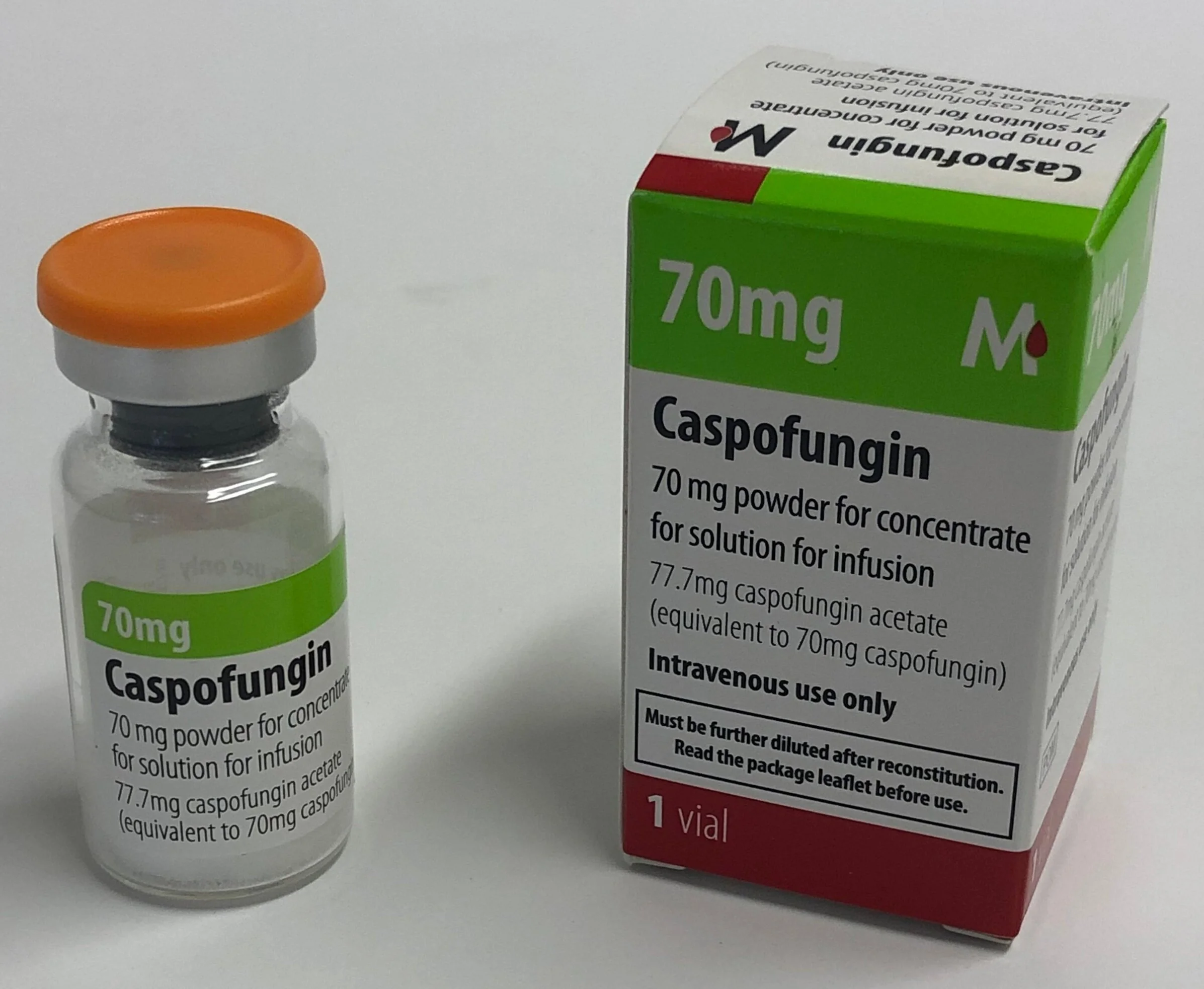   Name:  Caspofungin 70mg infusion  Strength:  70mg vial  Onelink Code:  PHAN81  Pharmacode:  2570882  Price:  POA 