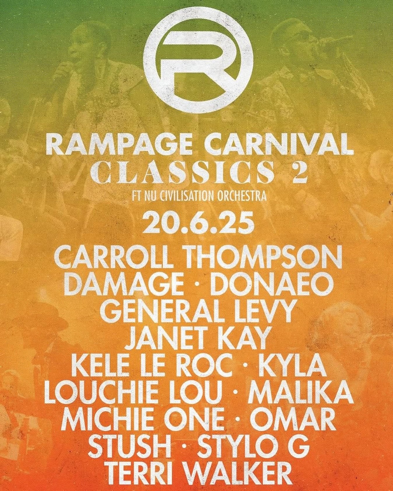 #Repost @rampagesound @nucivilisationorchestra 
・・・
Friday 20th June Rampage Carnival Classics 2 @barbicancentre reimagining classics tracks with some of our favourite artists and @nucivilisation @carrollthompsonqueenloversrock @weared_m_g @donaeo @g