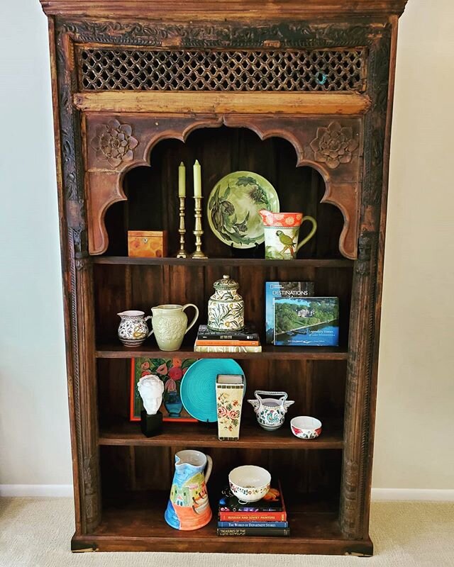 After &amp; Before. Styled this bookcase as a focal point and bookend to this living room. The bookcase anchors the back wall and helps balance the piano in visual weight - both scale and color. #styleblogger #styleinspiration #styleoftheday #houses 