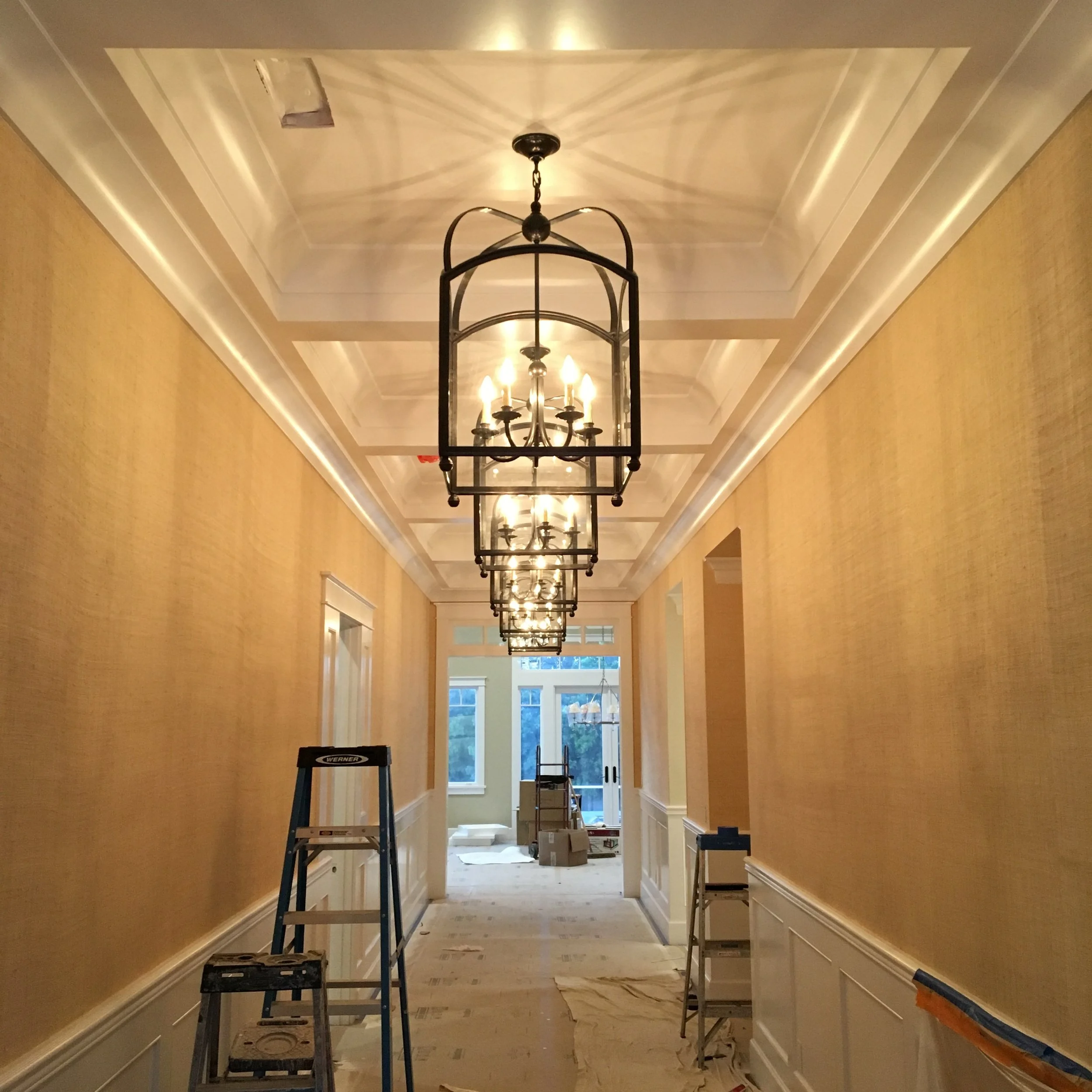 Grand Hallway - Phillip Jeffries Grasscloth Installation