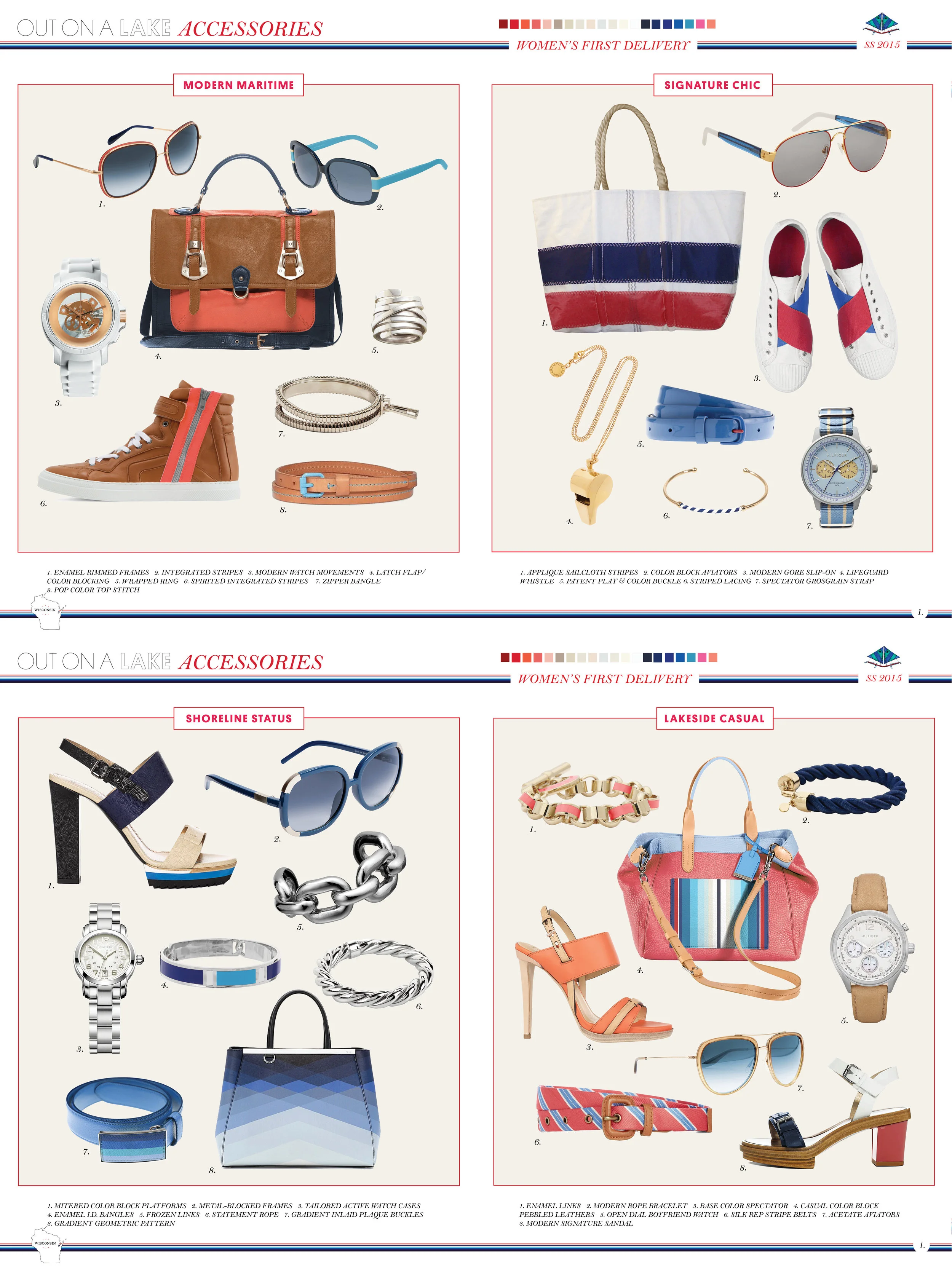   Out On a Lake , is where families flock from the city to spend their time boating, water skiing, and swimming. The new  red, white and blue  delivery, inspired by fun and sporty lake activities is the perfect backdrop for maritime sports inspired a