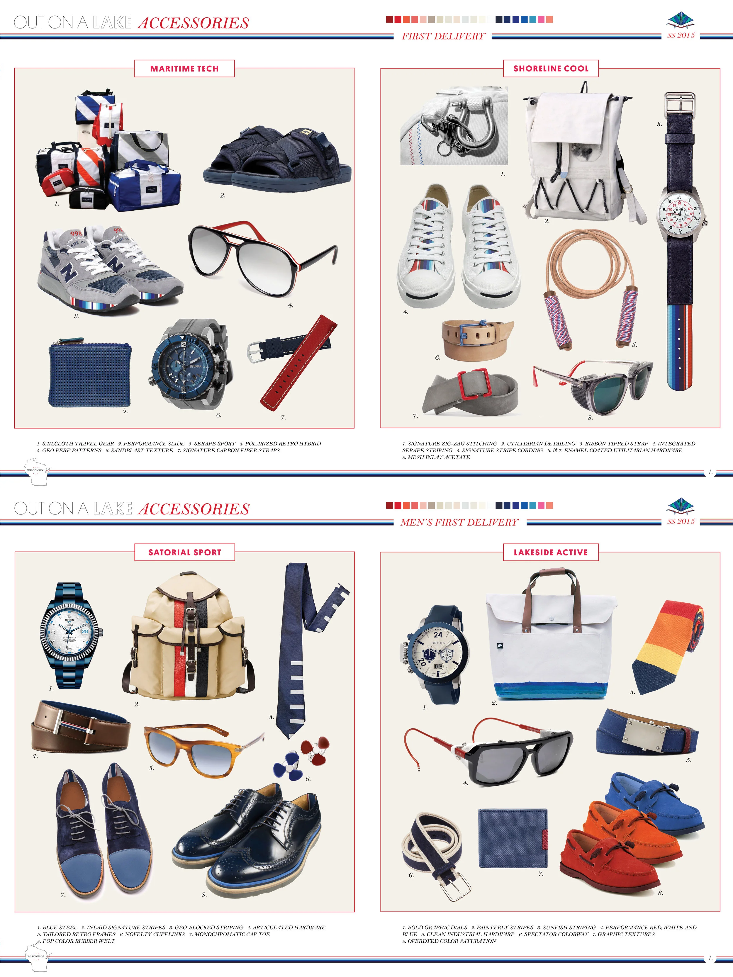   Out On a Lake , is where families flock from the city to spend their time boating, water skiing, and swimming. The new  red, white and blue  delivery, inspired by tech and sport activities is the perfect backdrop for maritime sports inspired access