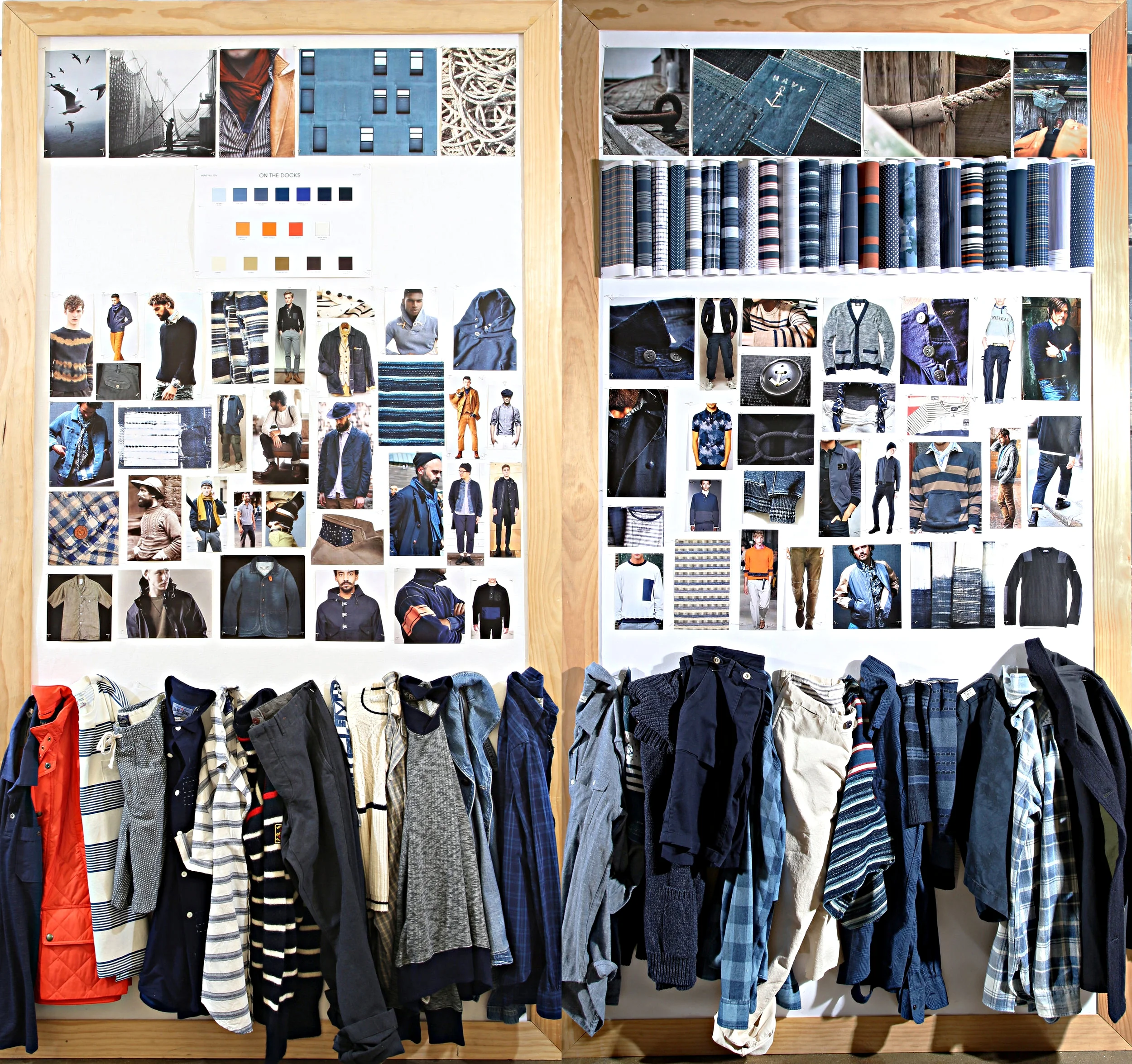  First delivery,  On The Docks , anticipates crisp Autumn weather with tactile, hardy materials in traditional shapes with handcrafted accents. &nbsp;These looks are timeless, encompassing workwear and nautical themes, forming a new-fashioned take on