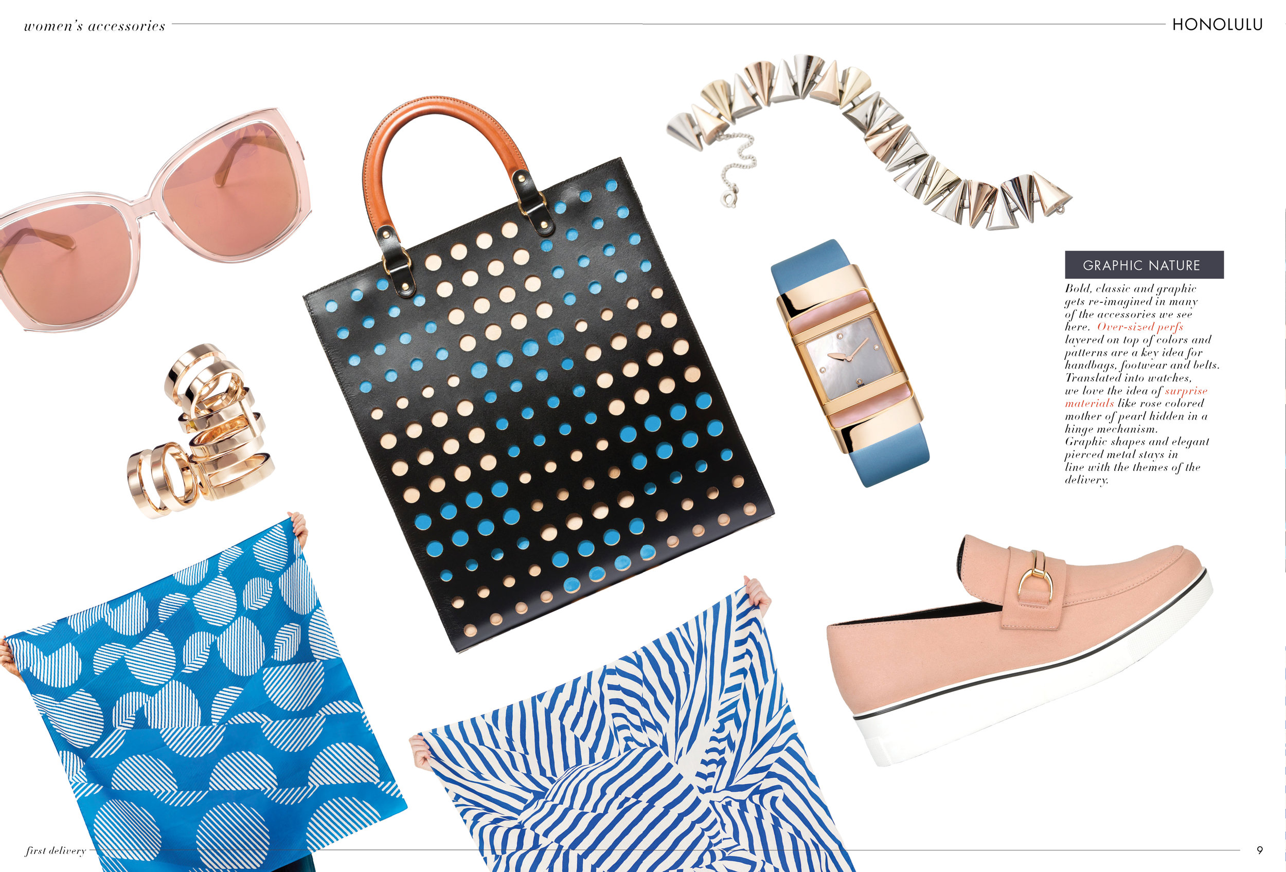  First delivery reaches the beautiful islands of Hawaii, more specifically  Honolulu . &nbsp;This tropical experience with a city vibe gets a twist on geometric pattern play. &nbsp;The mix of reinterpreted nautical silhouettes and laid back Hawaiian 