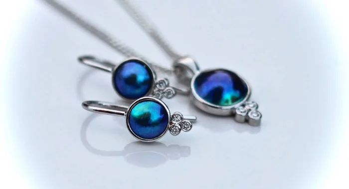 Diamond Pendant Pascoes Pearl Necklace 9ct, Black Freshwater Pearl