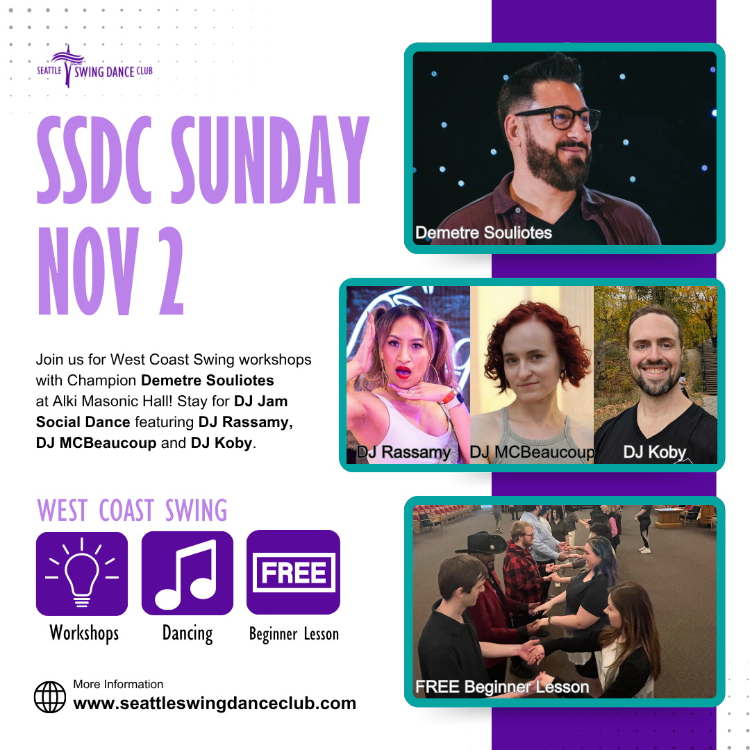 Seattle West Coast Swing Workshops with Champion Demetre Souliotes and Social Dance