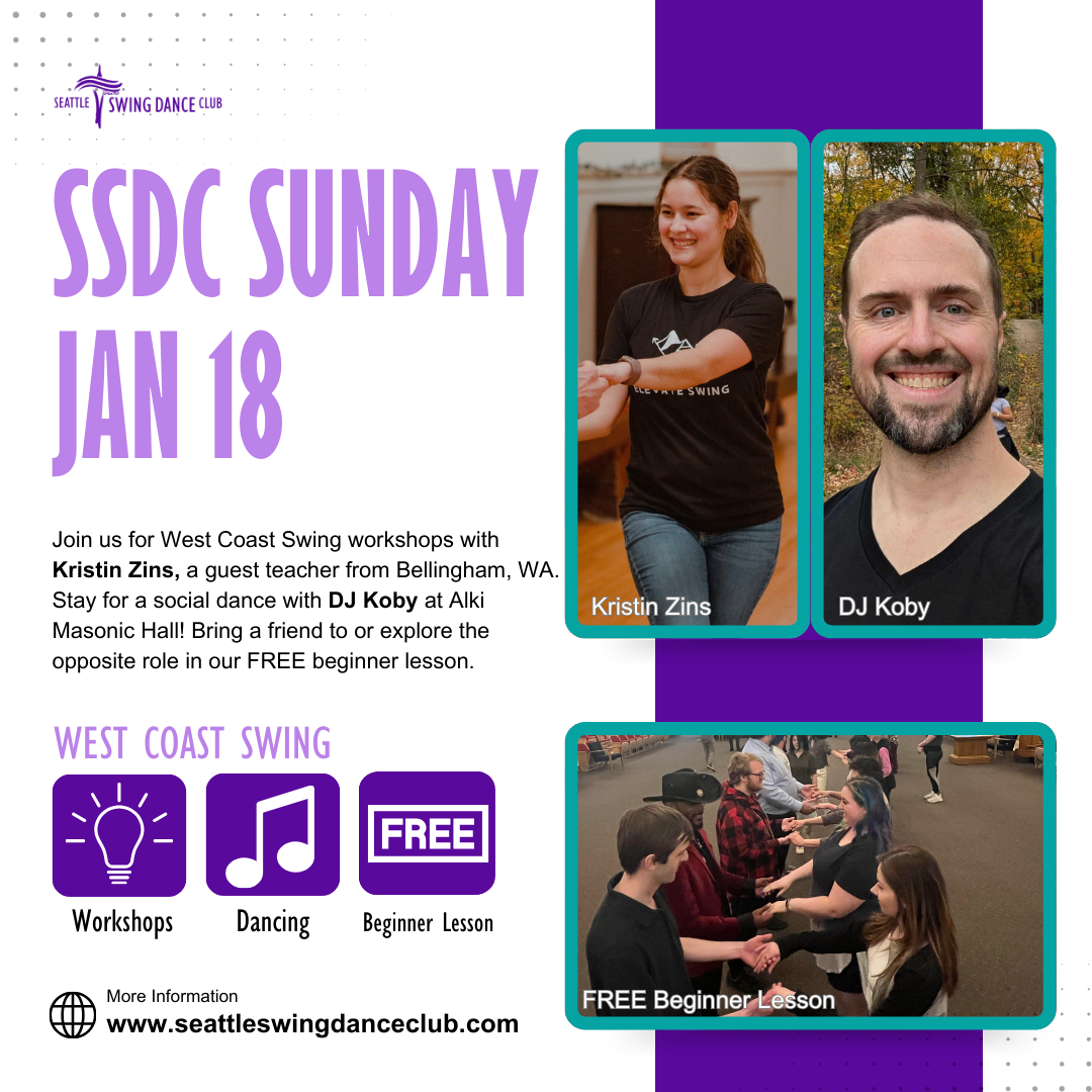 Seattle West Coast Swing Workshops with Kristin Zins and Social Dance with DJ Koby