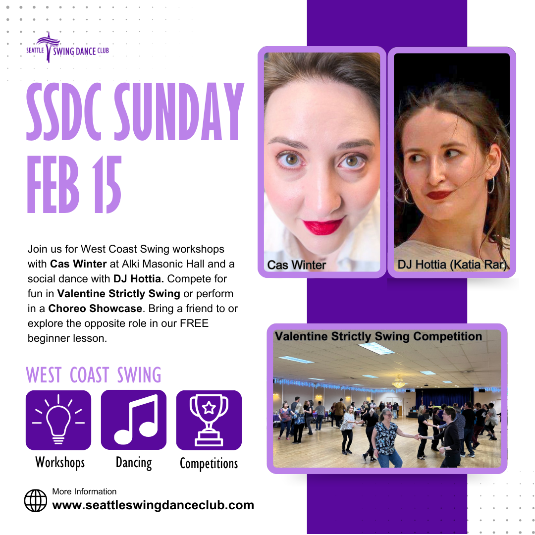 Seattle West Coast Swing Workshops with Cas Winter, competitions and Social Dance with DJ Hottia (Katia rar)