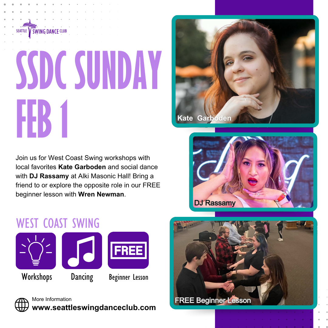 Seattle West Coast Swing Workshops with Kate Garboden and Social Dance with DJ Rassamy