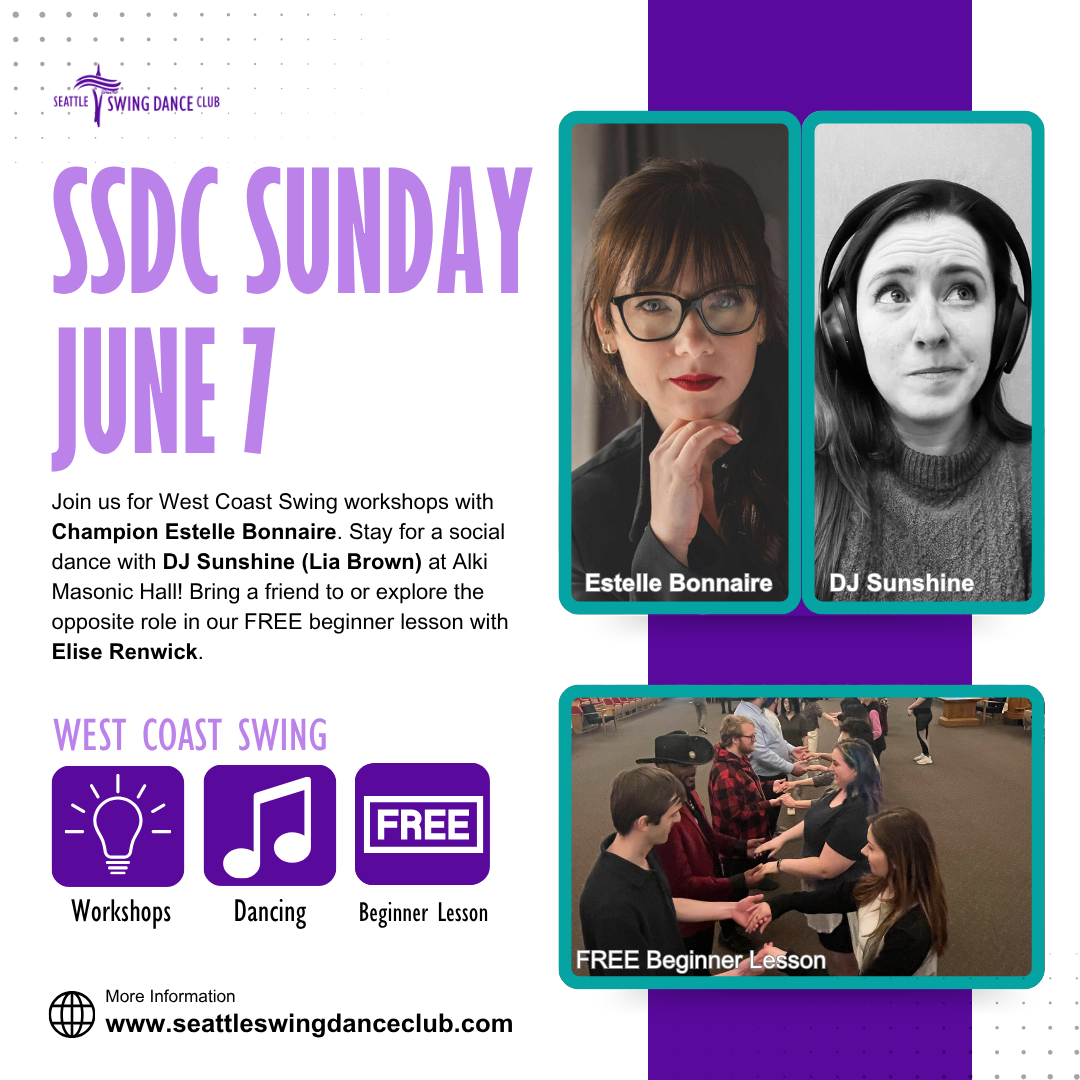 Seattle West Coast Swing Workshops with Champion Estelle Bonnaire and Social Dance with DJ Sunshine (Lia Brown)
