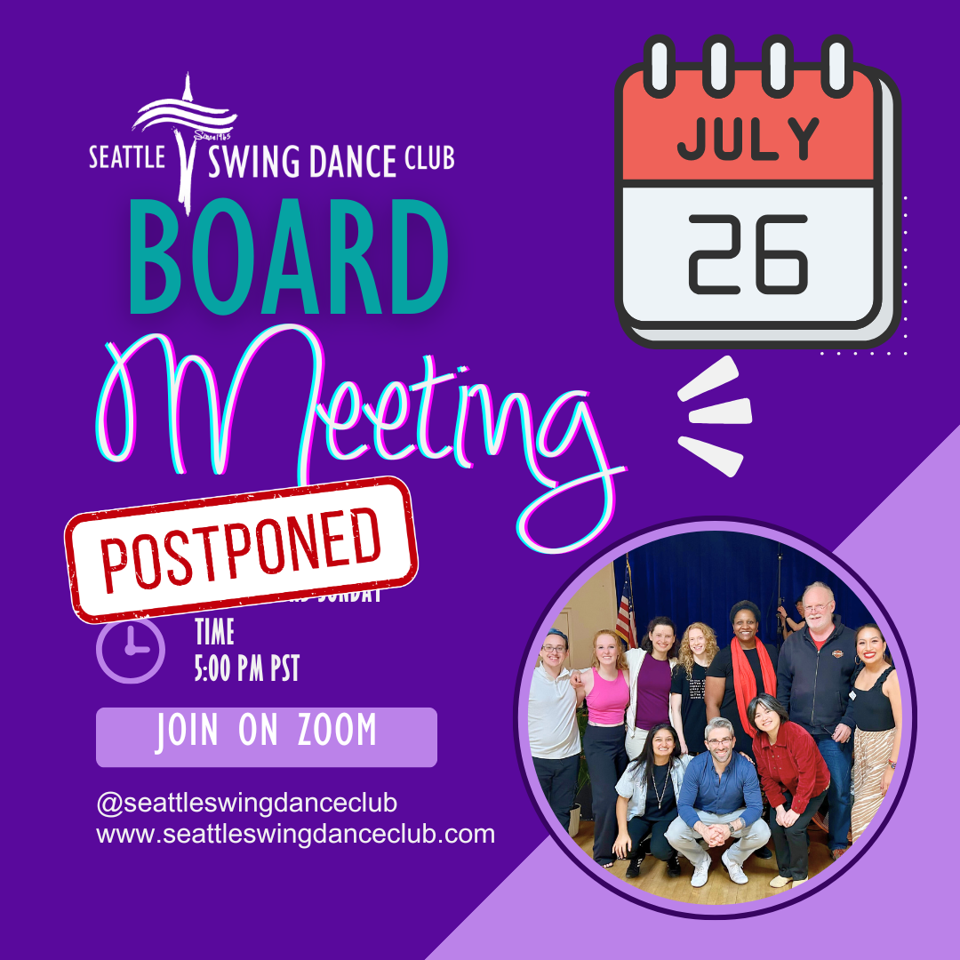 Seattle Swing Dance Club Board Meeting July