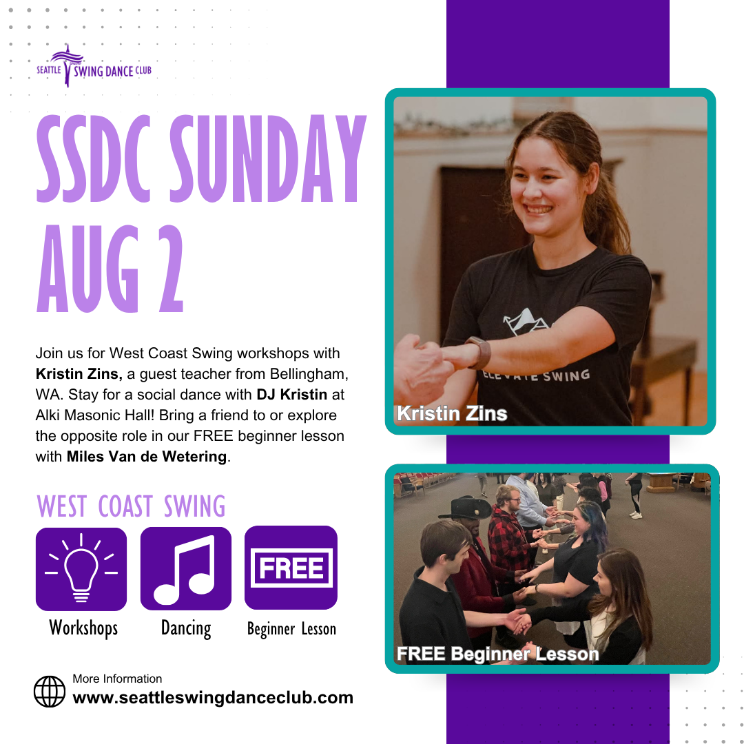 Seattle West Coast Swing Workshops and Social Dance with Kristin Zins