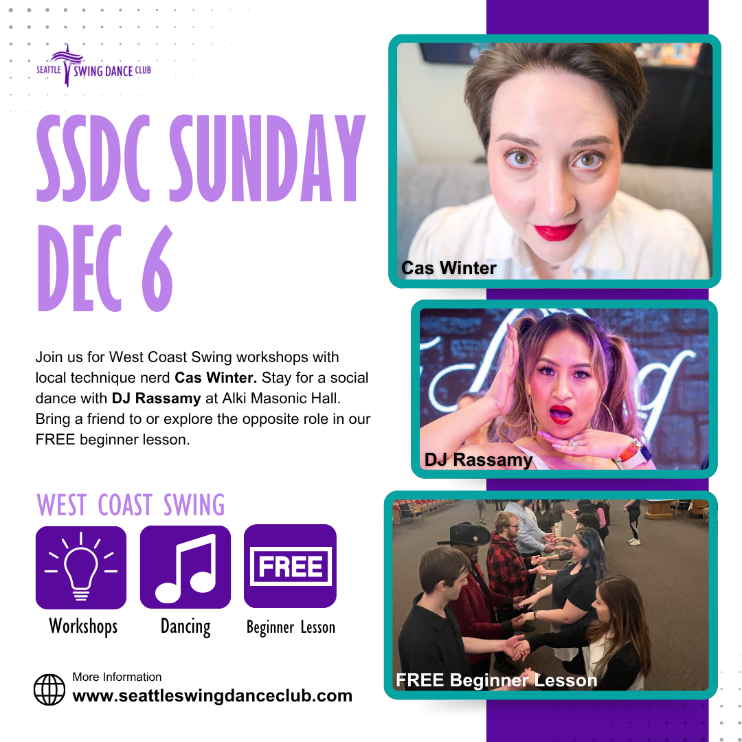 Seattle West Coast Swing Workshops with Cas Winter and Social Dance with DJ Rassamy