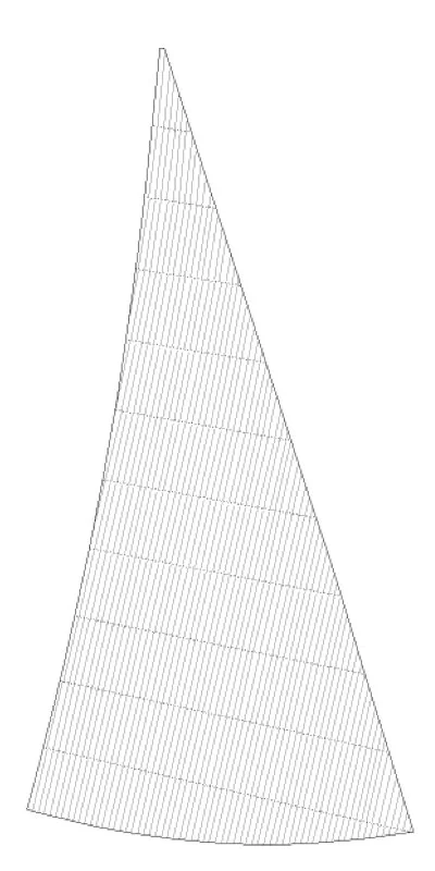 Cross-Cut paneled sails use "fill-oriented" cloth where the strongest yarns run parallel to the leech of the sail.