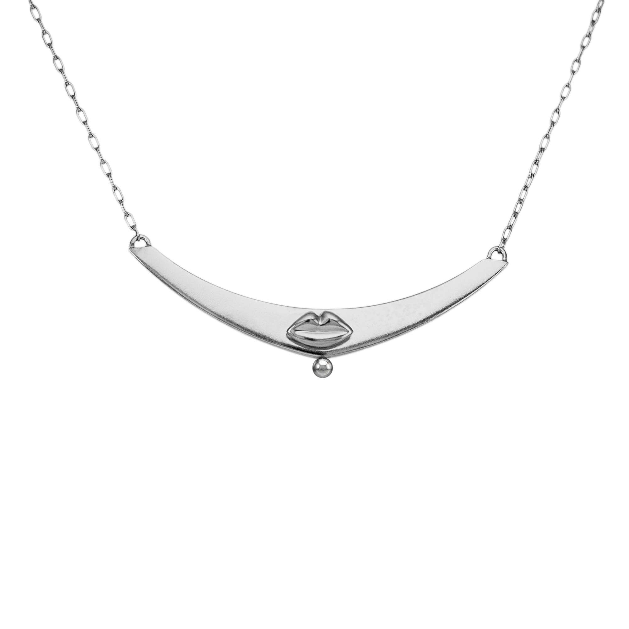 Necklace Slim Kiss Silver