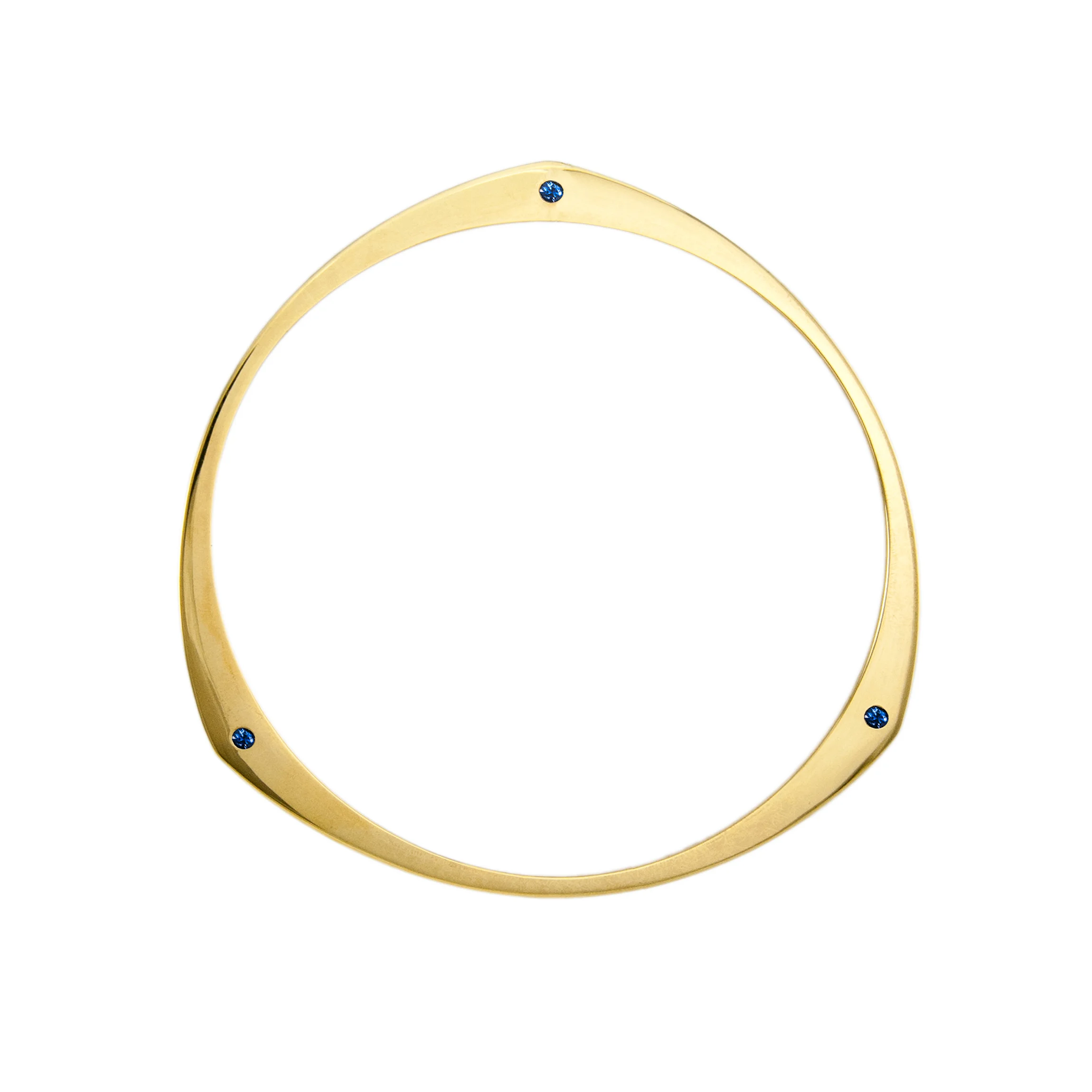 Bangle Three Gold Triangles with Sapphires