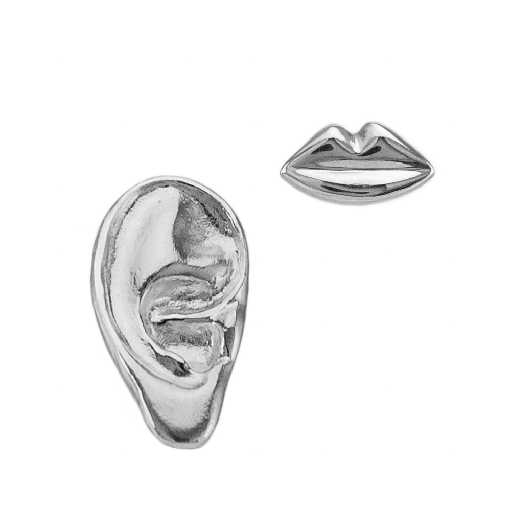 Earrings small Silver Kisses