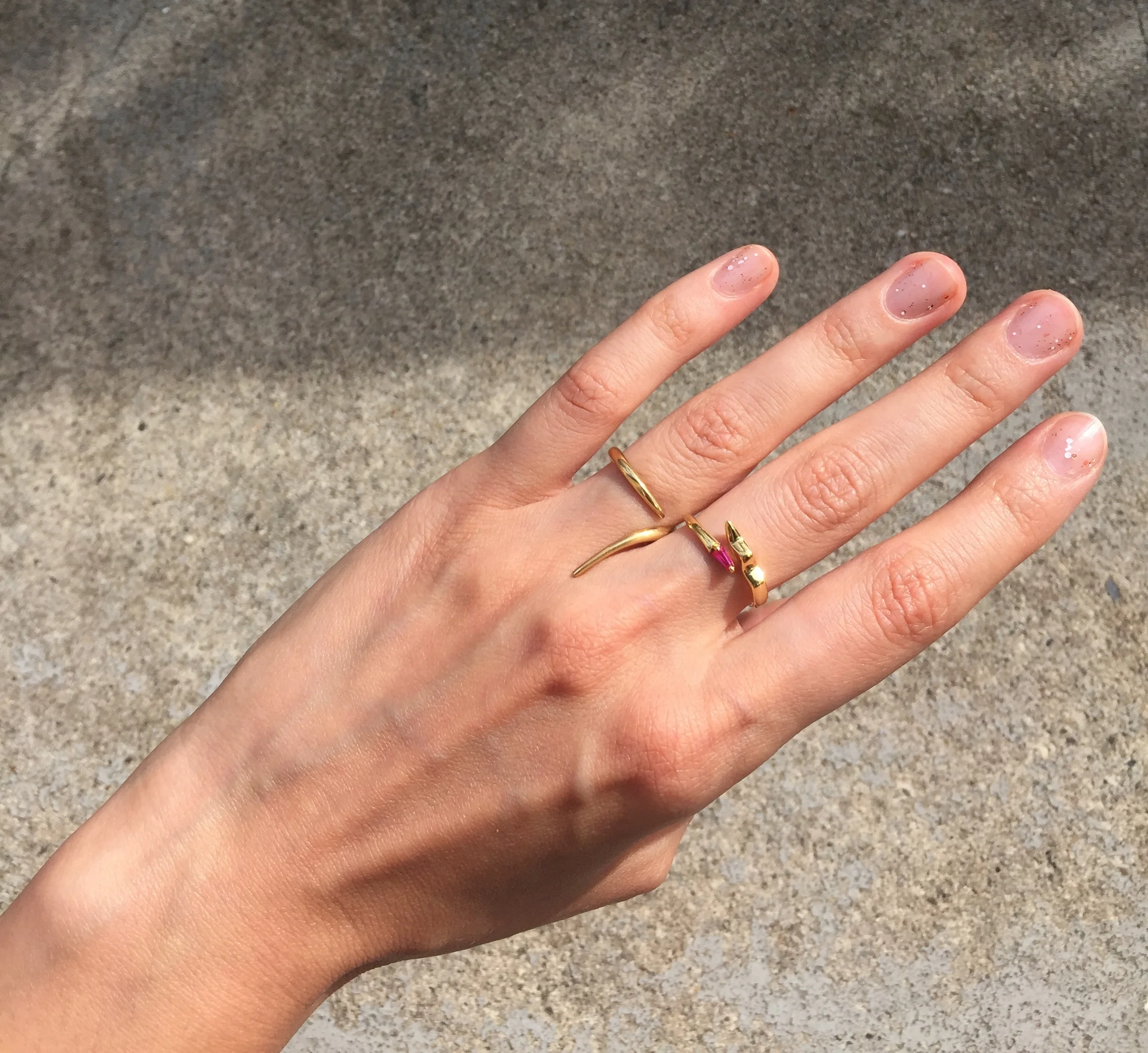 Gold Open Ring French Kiss
