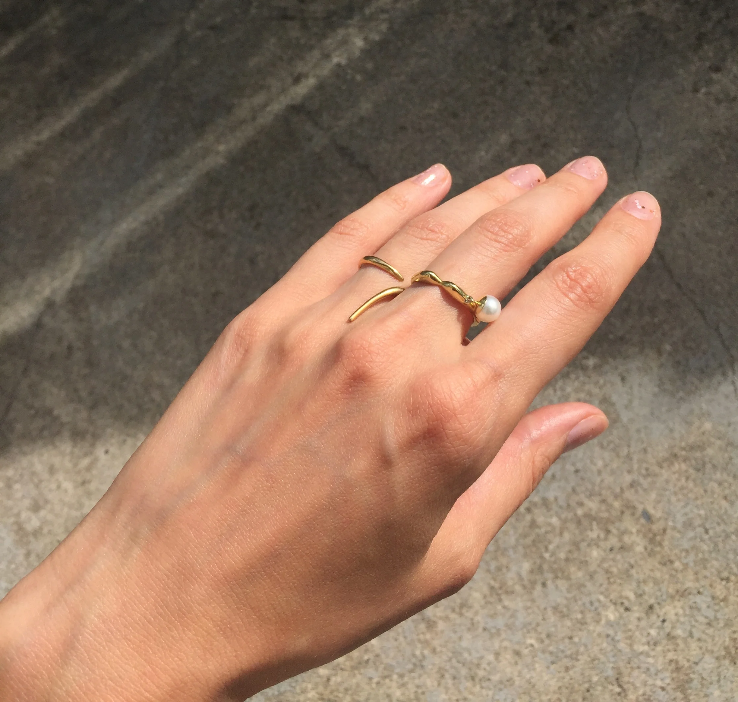 Gold Open Ring French Kiss