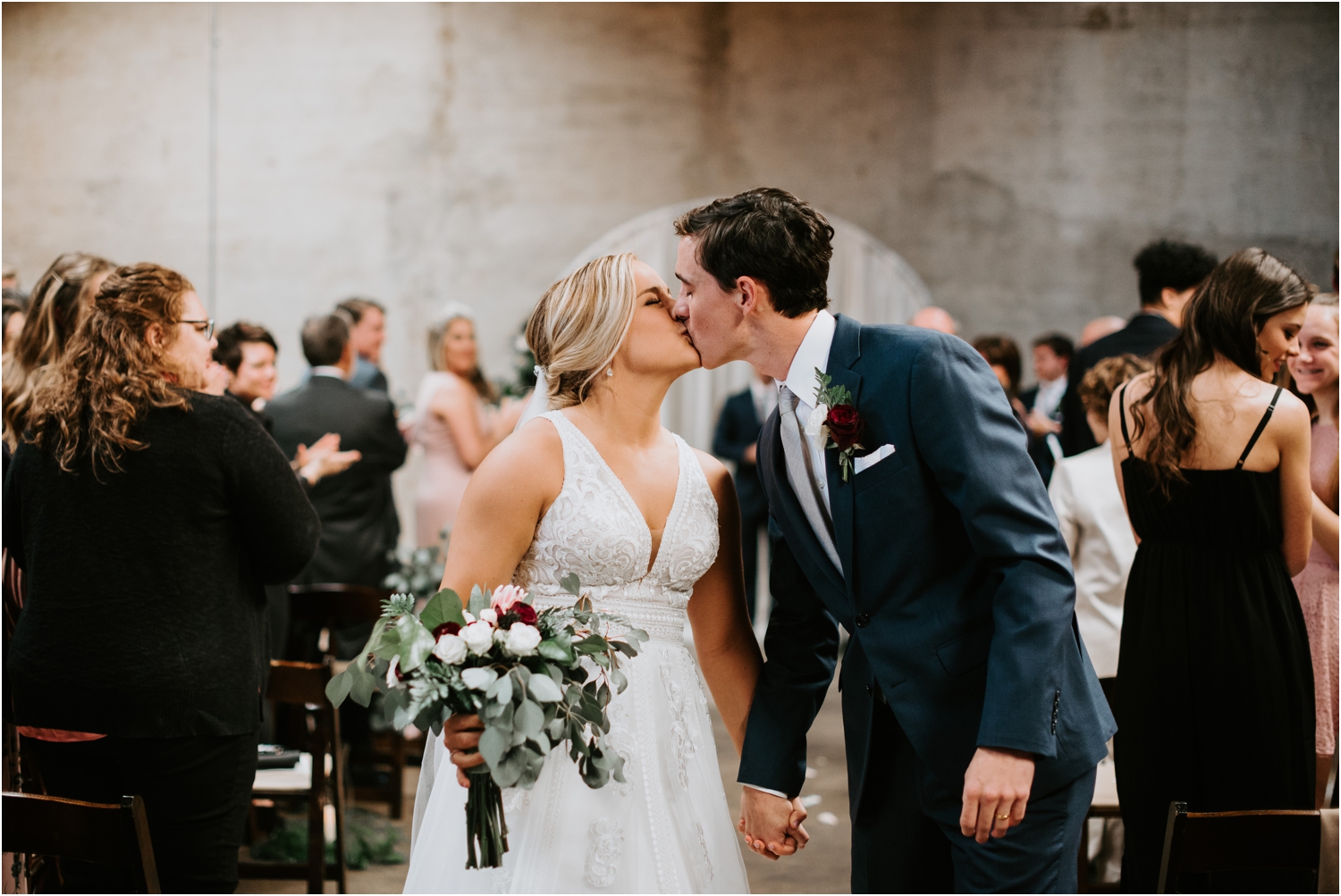 bride and groom recessional