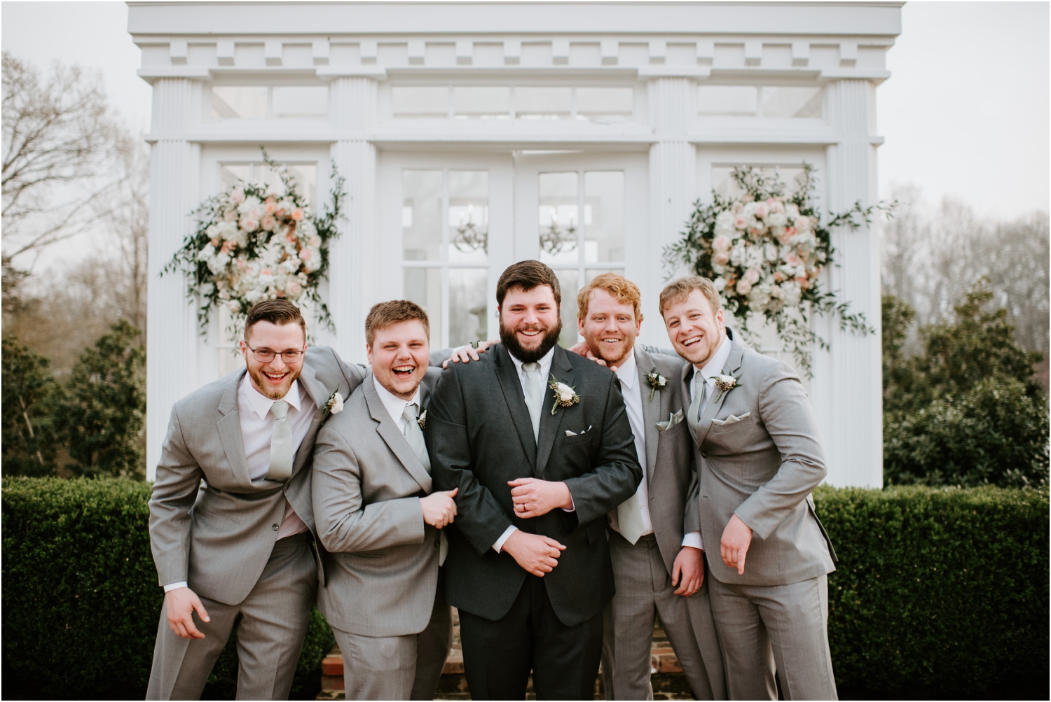 groomsmen memphis wedding gray suits
