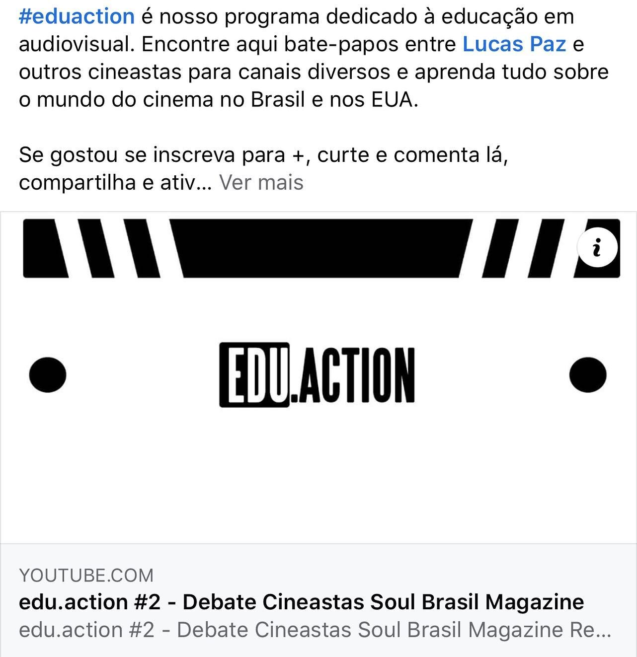 #eduaction &eacute; nosso programa dedicado &agrave; educa&ccedil;&atilde;o em audiovisual. Encontre aqui bate-papos entre Lucas Paz e outros cineastas para canais diversos e aprenda tudo sobre o mundo do cinema no Brasil e nos EUA.

Se gostou se ins