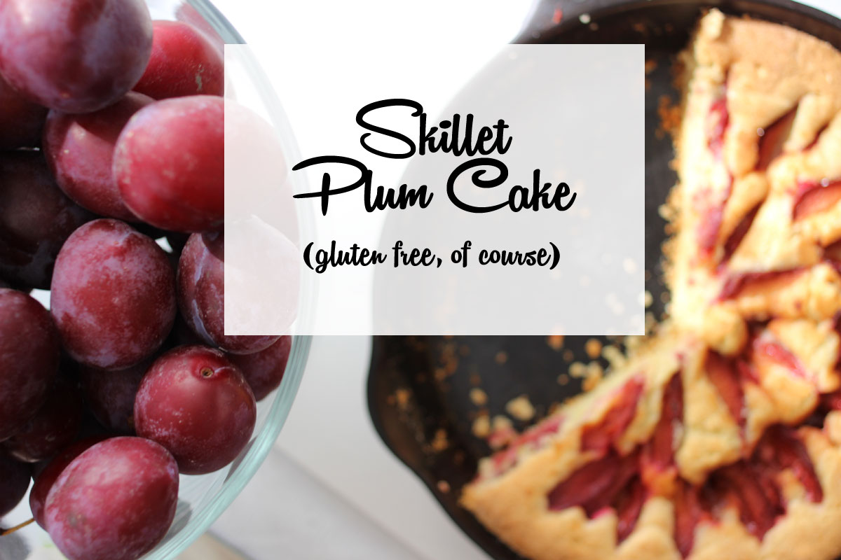 The tart plums give this gluten free plum cake recipe a balanced flavor. It looks impressive but is easy to make in a cast iron skillet.