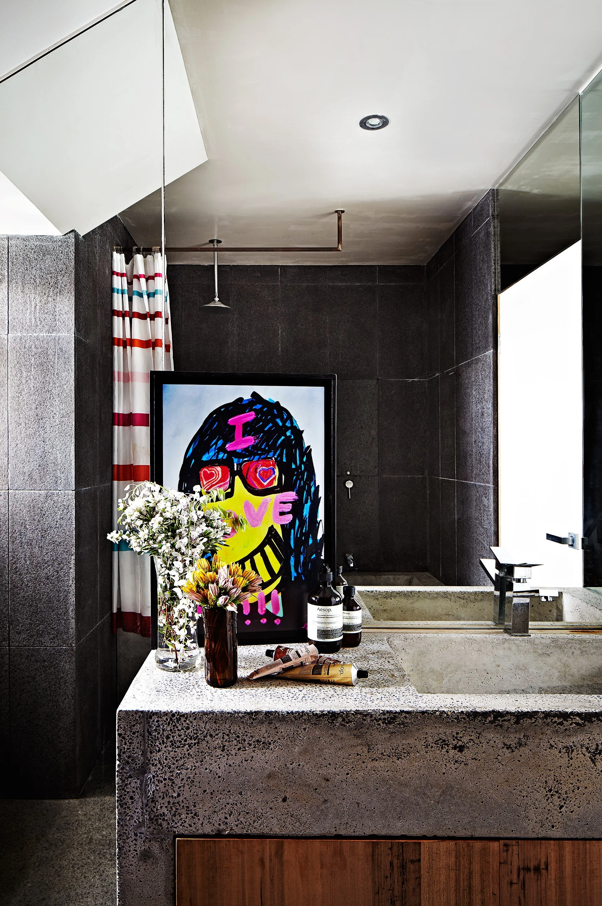 Try concrete in your bathroom for that raw industrial feel.