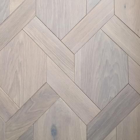 Mansion weave parquet is great for difficult shaped rooms!