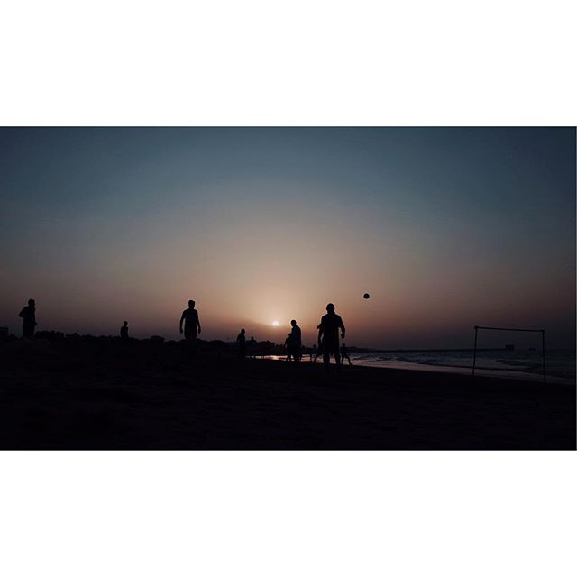 What a place 🇴🇲 #sunset #silhouette #oman #beachfootball #muscat #bluehour #middleeast #travel #travelphotography